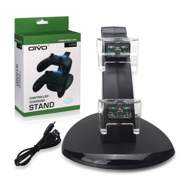 OIVO Xbox One Controll Dual USB -ohjaimen lataustelakka Black