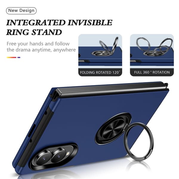 Hybridtelefondeksel med ringholder for Samsung Galaxy Z Fold8 Blue