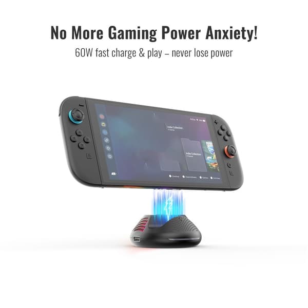 Kompatibel med Nintendo Switch 2 TV Dock Video Converter Gigabit Ethernet Black