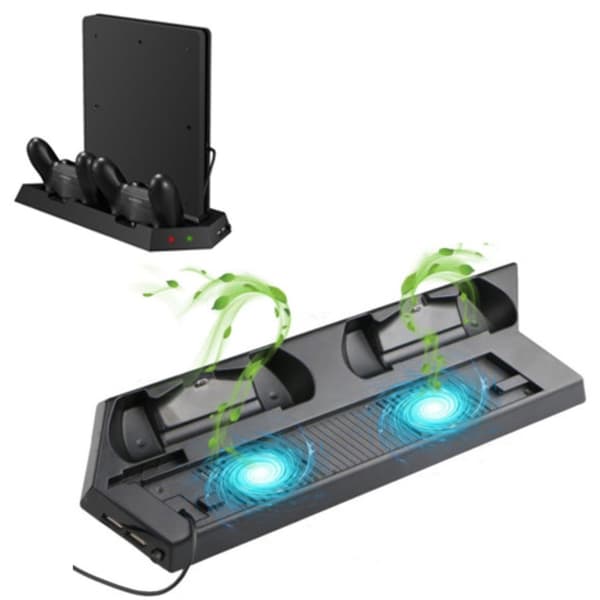 KJH Playstation 4 Slim Opladningsstandkøler Black