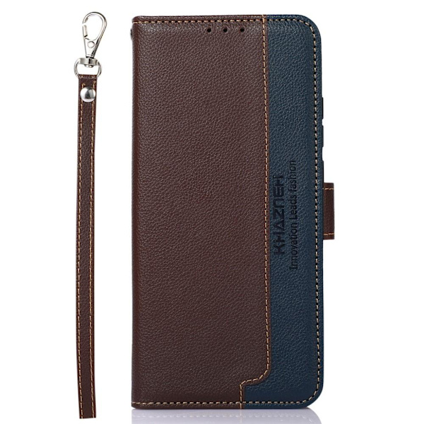 KHAZNEH telefoncover til iPhone 15 Plus - brun/blå Brown