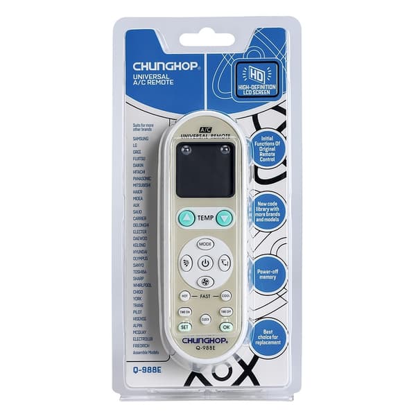 Fjärrkontroll CHUNGHOP Q-988E Universal Ersättning luftkonditionering AC Vit