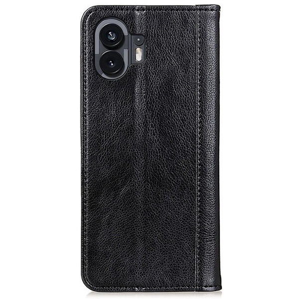 For Nothing-telefon (2) 5G tegnebogstativ telefoncover - sort Black