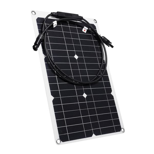 Solcellepanel 20W monokrystallinsk silisium bøyelig solcellepanel for RV / bil / yacht Black