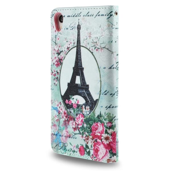 Sony Xperia Z3 Eiffel Tornet & Blommor Lompakkokotelo Multicolor