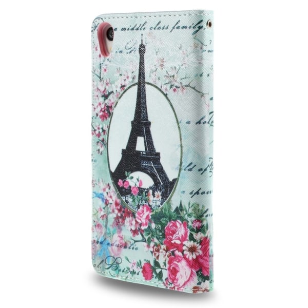 Sony Xperia Z3 Eiffel Tornet & Blommor Plånboksfodral multifärg