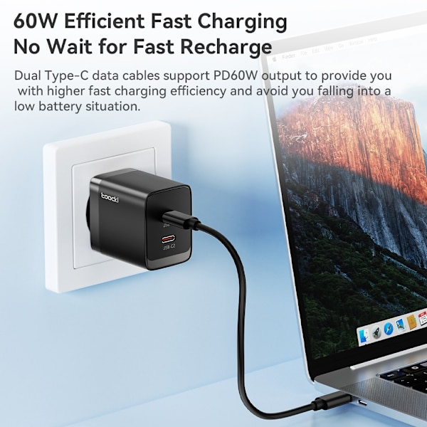 TOOCKI USB - C–USB - C - kaapeli USB+iP+Mikro - USB - sovittimen kotelo Black