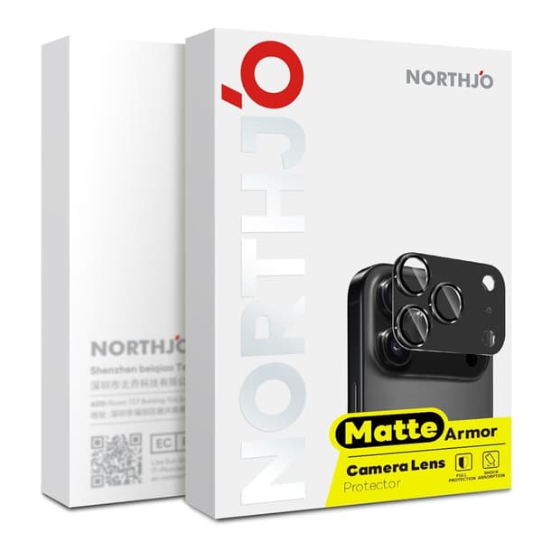 För iPhone 17 Kameralinsskydd NORTHJO Matt Metall Härdat Glas Grön