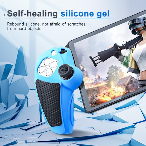 Playstation 5 / PS5 Silikon Hud Deksel Veske Anti-skli beskyttelse + Joystick Caps - Lilla Purple