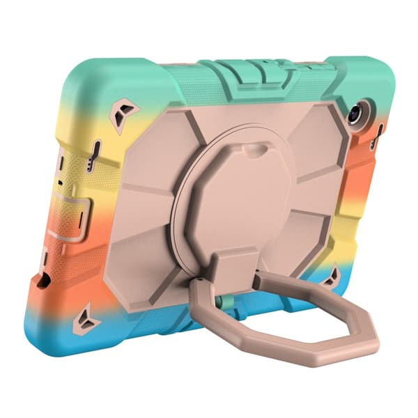 Til Samsung Galaxy Tab A11 Etui PC+Silikone Tablet Cover Rainbow Multicolor