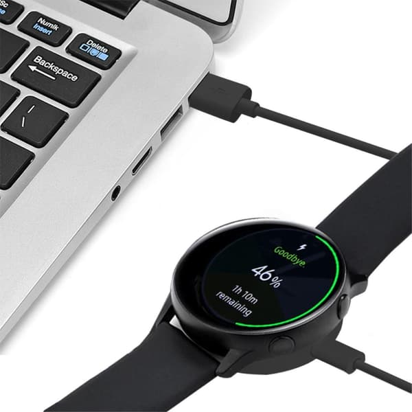 Samsung Galaxy Watch 3/Watch Active USB Opladningskabelholder - Sort Black