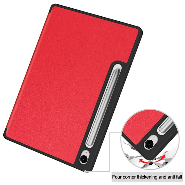 Trifoldet stativ Smart Taske til Samsung Galaxy Tab S10 Lite Red