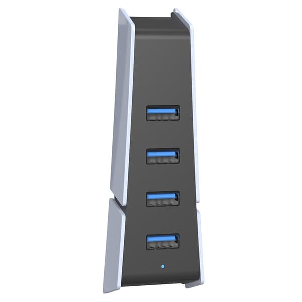 4-ports USB-hub for Sony PS5 Slim utvidelseshub laderadapter Black
