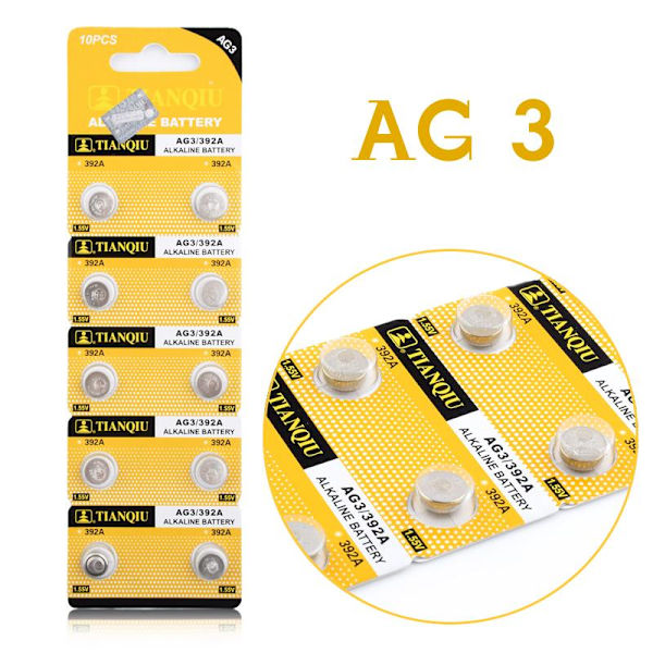 Button Coin Cells Battery SR41 / V392 / AG 3 Silver