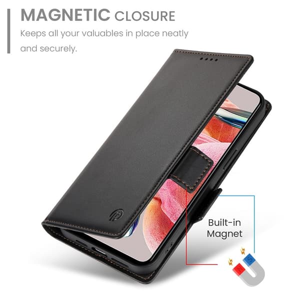 Phone Wallet Case with Stand for Realme C100 5G / C83 5G Black