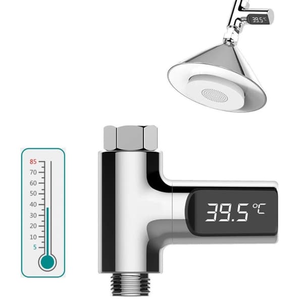 Vanntemperaturmåler Bad Dusjtermometer Grader Silver