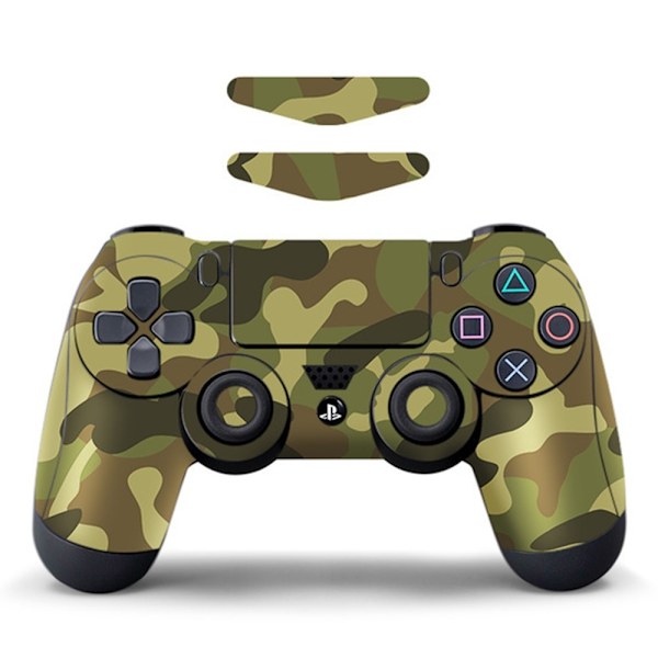 For Sony PS4 / PS4 Slim Game Controller Decal Removable - Green Camouflage Green