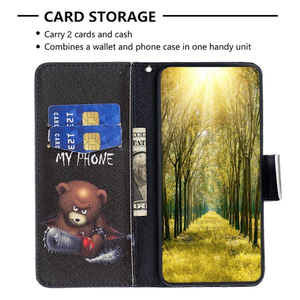 Til Samsung Galaxy S24+ tegnebogstativetui mønstertelefoncover Multicolor