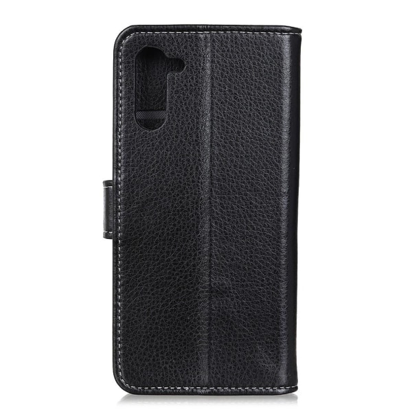 Litchi Skin Mobiltelefon Taske til OnePlus Nord - Sort Black