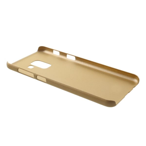 Gummibelagt pc-hårdt mobiltelefoncover til Samsung Galaxy A8 (2018) Gold