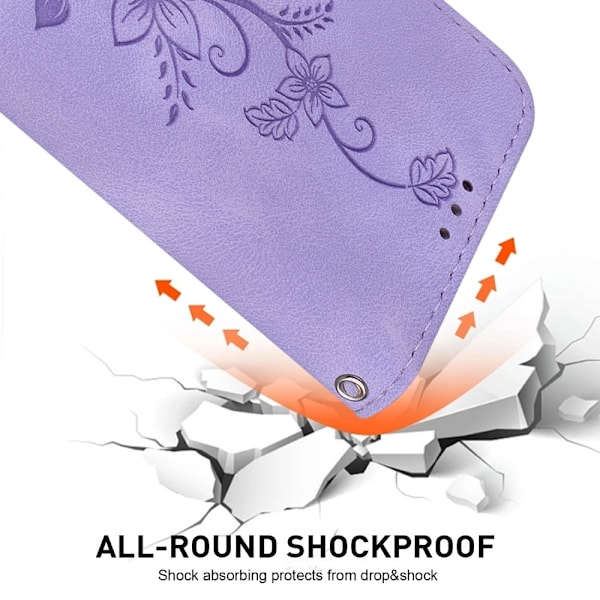 Til Xiaomi Redmi 14C 4G Cover Lily Flower Imprint Telefoncover med Støtte Purple