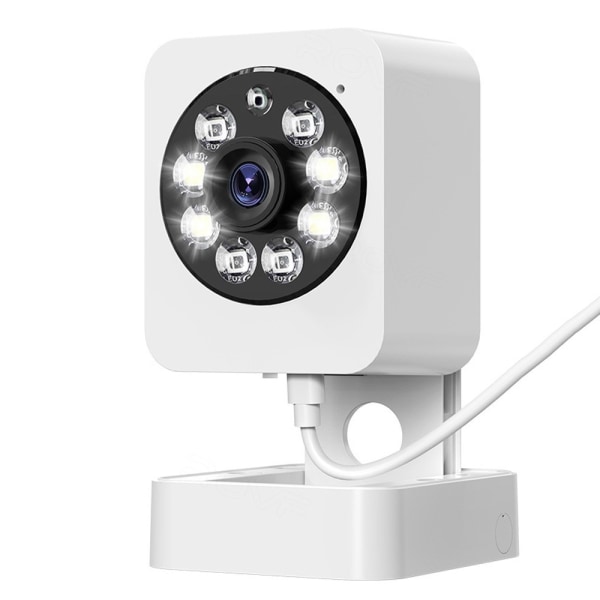 Smart Home Security Human Monitor 1080 HD Trådlös WiFi-kamera Vit