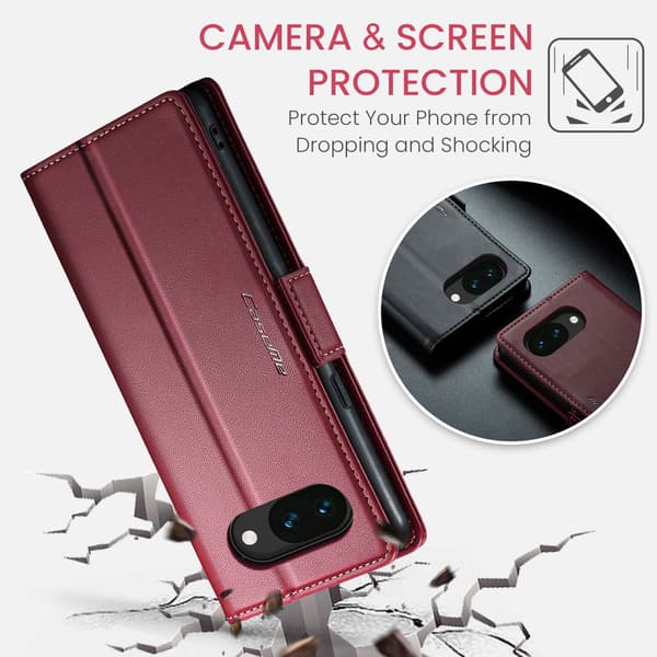 CASEME Til Google Pixel 10a RFID Blokerende Pungcover Red