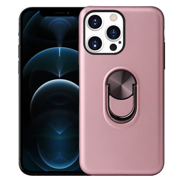 iPhone 13 Pro Max Fingerring TPU Hybrid Taske Kickstand - Rose G Pink gold