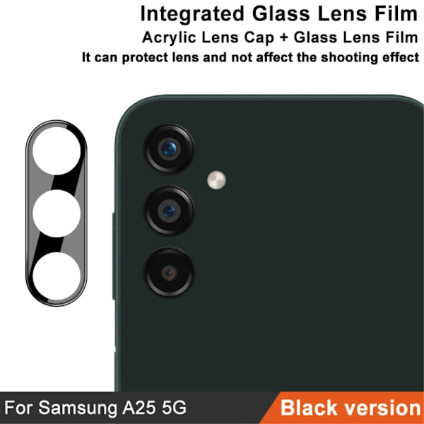 IMAK För Samsung Galaxy A25 kamera linsskydd härdat glas linsfilm Svart