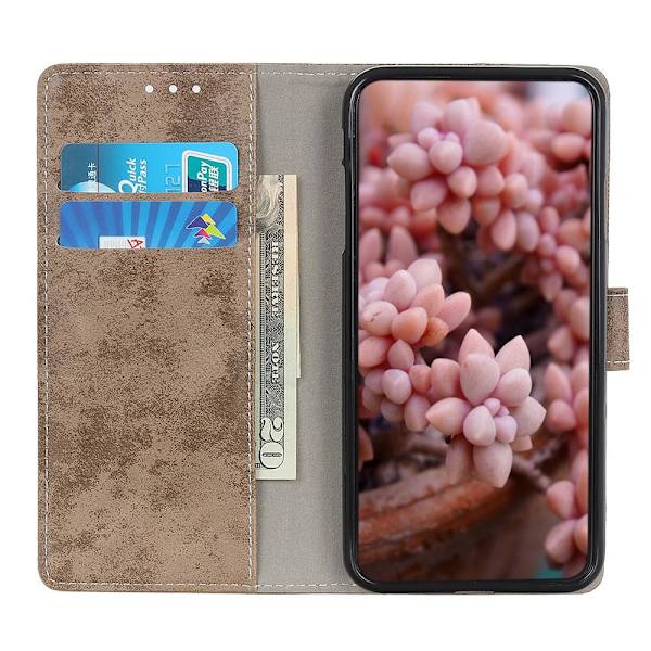 Retro Lommebok Stativ Etui for Google Pixel 6a - Khaki Khaki