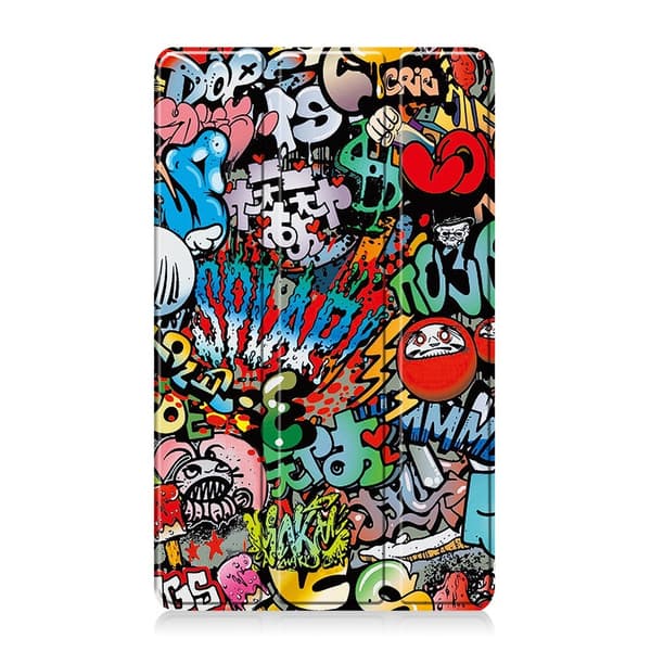 Tri-fold Veske til Lenovo Tab One - Graffiti Multicolor