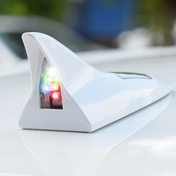 Solcelled Hai-Finne Takvinge til Bilstol med 8 LED-Blinkende Lys Black