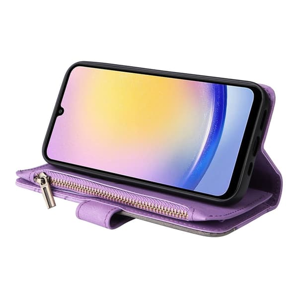 KT Multifunksjons Serie-5 Telefonveske for Samsung Galaxy A25 Purple