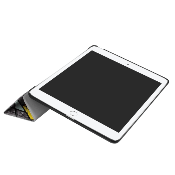 iPad 9.7" (2017 / 2018)  Slim fit tri-fold fodral - Geometric Svart