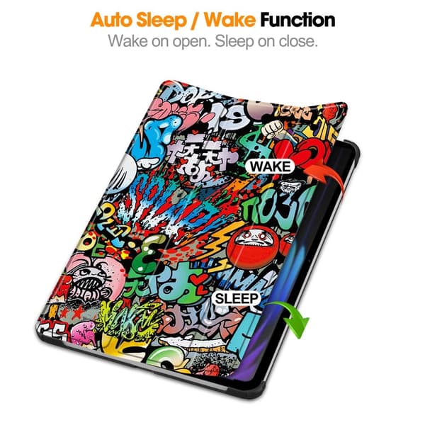Slim Fit suojakuori Xiaomi Pad 7 Auto Wake / Sleep - laitteelle - Graffiti Red
