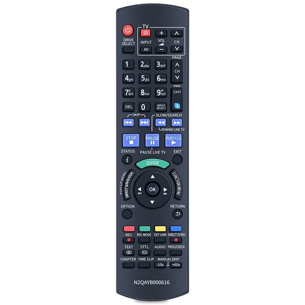 Fjärrkontroll Ersättning för N2QAYB000616 För Panasonic Blu-Ray DVD Spelare Svart