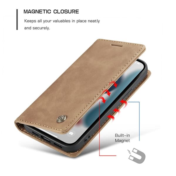 CASEME Retro Lommebok Etui for iPhone 13 - Brun Brown
