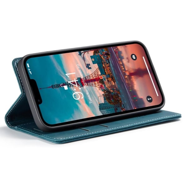 CASEME Retro tegnebog taske til iPhone 14 Plus - Blå Blue
