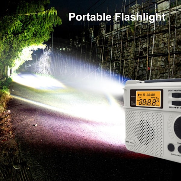 Emergency AM FM-radio Bluetooth spelare Handvevgenerator PowerBank Svart