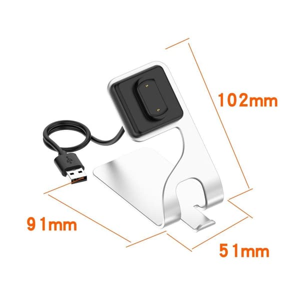 USB-kabel ladestasjon for Amazfit T-Rex Ultra A2142 Silver