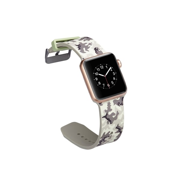 Silicone Watchband for Apple Watch 4 44mm, Series 3 / 2 / 1 42mm - Grey Camoufla Multicolor