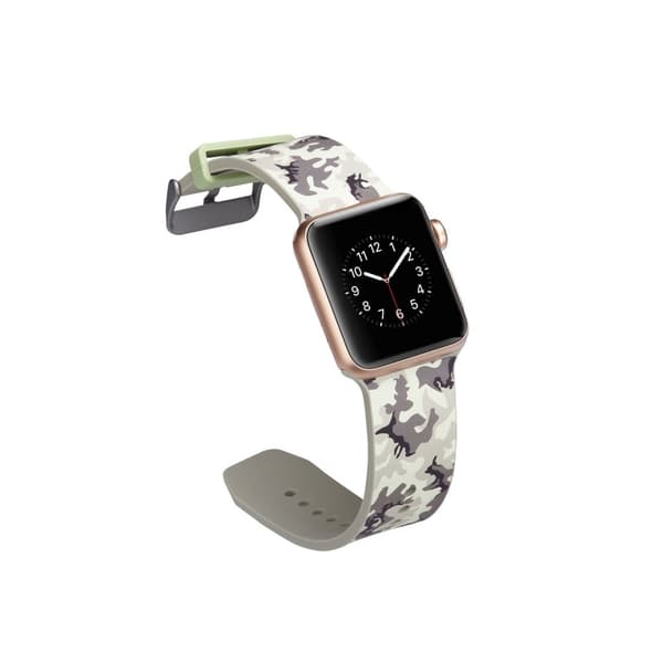 Silikon klokkerem til Apple Watch 4 44mm, 3/2/1 42mm - grå kamuflasje Multicolor