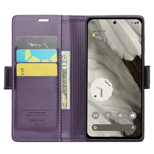CASEME Retro Lompakkokotelo Pixel 8 Purple