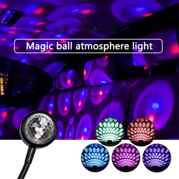 Biltag Natlys LED Atmosfære Lampe Disco Discoball Party mange fa Multicolor