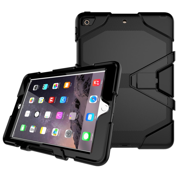 iPad 9.7 (2018) / iPad 9.7 (2017) Heavy Duty Armor Case - musta Black