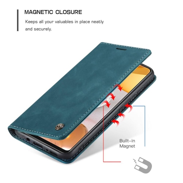 CASEME Retro tegnebog taske til Samsung Galaxy S21 Blå Blue