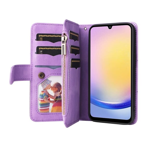KT Multifunksjons Serie-5 Telefonveske for Samsung Galaxy A25 Purple
