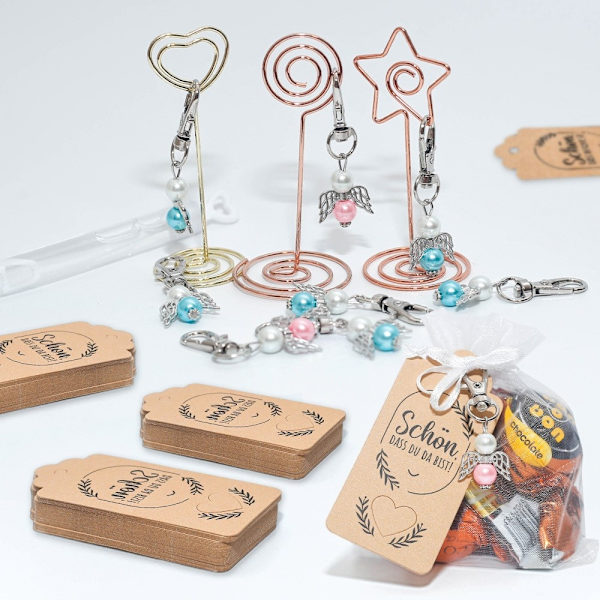 100 st Fest Bröllop Inbjudan Present Paket Ängel Vinge Berlock Silver