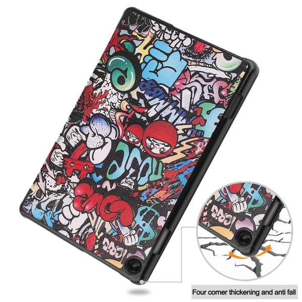 Lenovo Tab M10 (Gen 3) kolminkertainen jalustan kansi - Graffiti Multicolor