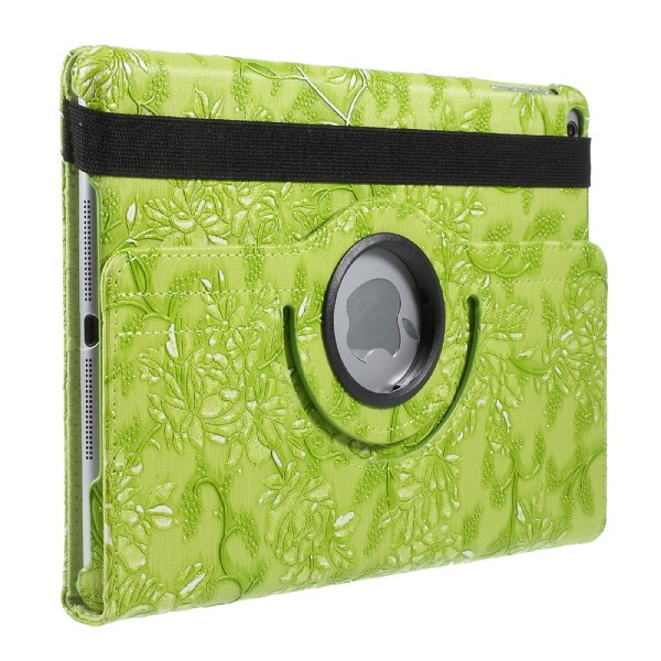 360 asteen pyörivä jalusta Grapevine Pattern -kotelo iPadille 9.7 (2017) - Green